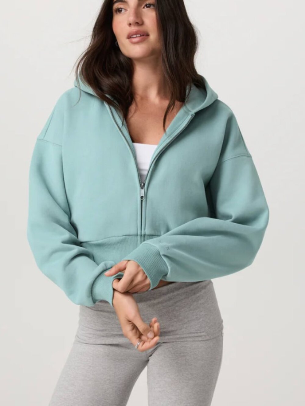 NWOT vuori Restore Mini Full Zip Hoodie - Sea Spray - Women's small